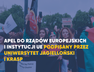 Apel do rządów europejskich i instytucji UE podpisany przez 
Uniwersytet Jagielloński i KRASP